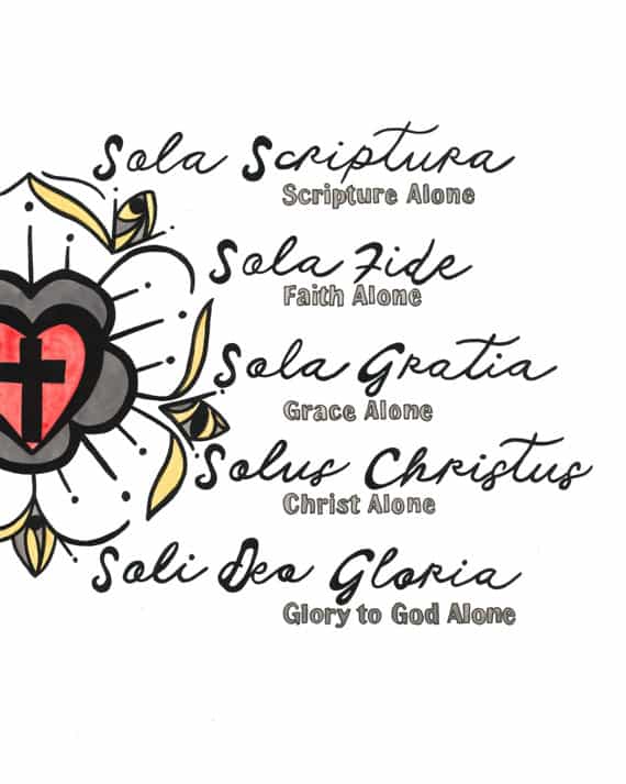 Five Solas Calligraphy